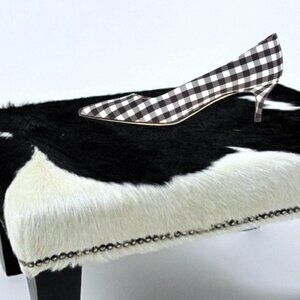 Charles David Black and White Checkered Heels